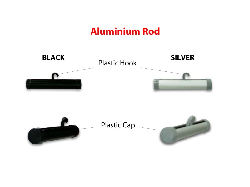 Aluminium Rod (Plastic Hook + Plastic Cap)