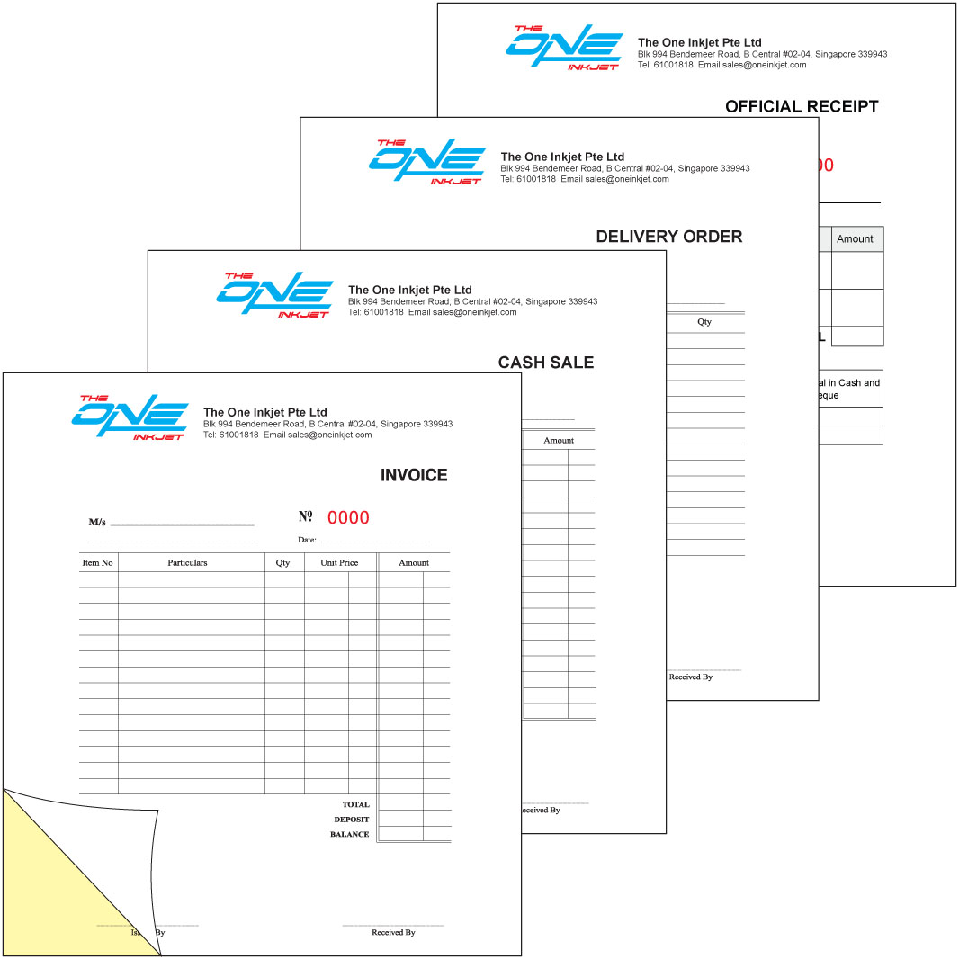 The One Inkjet  Printing Services @ Singapore :: Printing Intended For Singapore Invoice Template