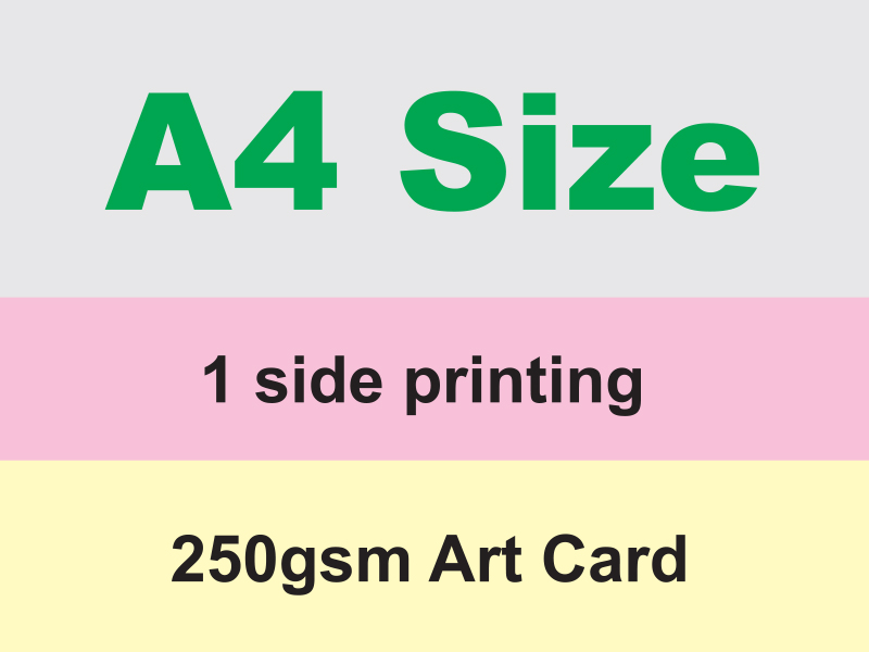 A4 1 Side 250gsm Art Card
